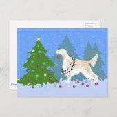 英語セッターが森の木を飾っている ポストカード (正面/裏面)