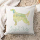 英語セッターの水色 クッション (ブランケット)