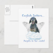 英語セッターエンジェル ポストカード (正面/裏面)