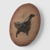 英語セッターシルエット素朴スタイル ラージ壁時計 (傾斜)