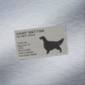 英語セッターシルエット |犬種のフェイク木 マグネット名刺 (インサイチュ)