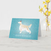 英語セッターハッピーバースデーデザイン カード (黄色い花)