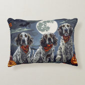 英語セッターハロウィン不気味 アクセントクッション (正面)