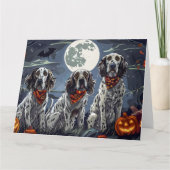 英語セッターハロウィン不気味 カード (正面)