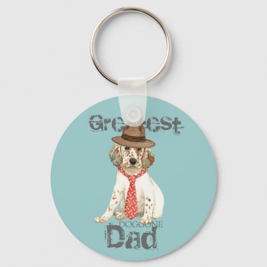 英語セッターパパ キーホルダー (正面)