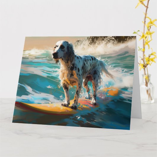 英語セッタービーチ絵画サーフィン カード (黄色い花)