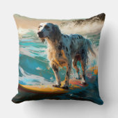 英語セッタービーチ絵画サーフィン クッション (正面)