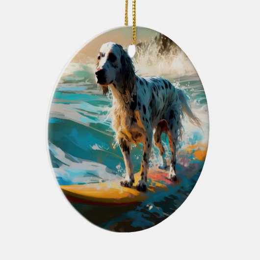 英語セッタービーチ絵画サーフィン セラミックオーナメント (右)