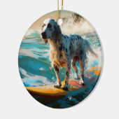 英語セッタービーチ絵画サーフィン セラミックオーナメント (左)