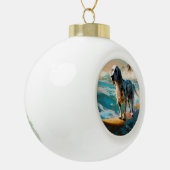 英語セッタービーチ絵画サーフィン セラミックボールオーナメント (左)
