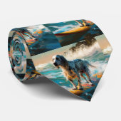 英語セッタービーチ絵画サーフィン ネクタイ (ロール)