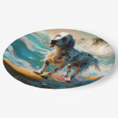 英語セッタービーチ絵画サーフィン ペーパープレート (アングル)