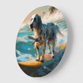 英語セッタービーチ絵画サーフィン ラージ壁時計 (傾斜)