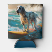 英語セッタービーチ絵画サーフィン 缶クーラー (正面)