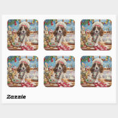 英語セッターホリデーベーキング:フェスティバルクリスマス スクエアシール (シート)