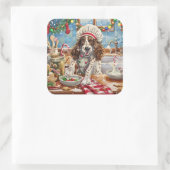 英語セッターホリデーベーキング:フェスティバルクリスマス スクエアシール (バッグ)