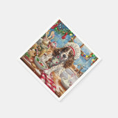 英語セッターホリデーベーキング:フェスティバルクリスマス スタンダードカクテルナプキン (角)