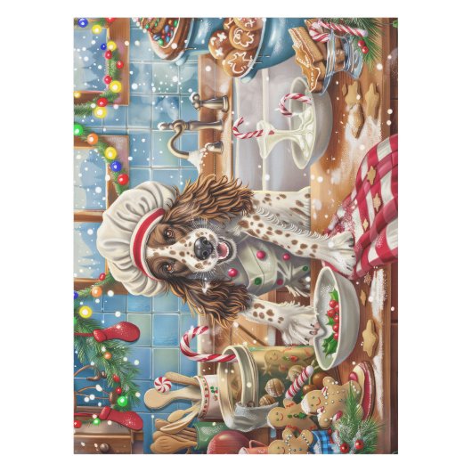 英語セッターホリデーベーキング:フェスティバルクリスマス テーブルクロス (正面)