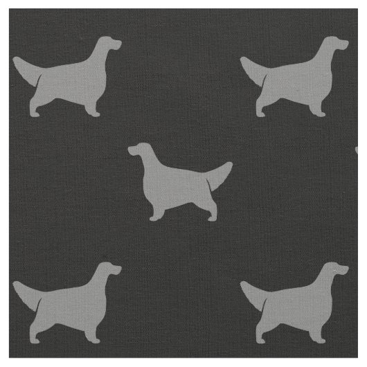 英語セッター犬のシルエットのパターン ファブリック (クローズアップ)