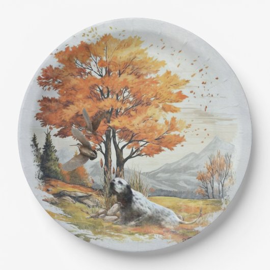 英語セッター狩り「Laverack」 ペーパープレート (正面)