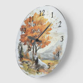 英語セッター狩り「Laverack」 ラージ壁時計 (傾斜)