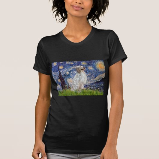 英語セッター1 - Starry Night Tシャツ (正面)