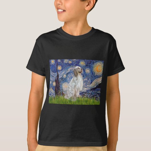 英語セッター1 - Starry Night Tシャツ (正面)