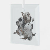 英語セッター ガラスオーナメント (正面左)