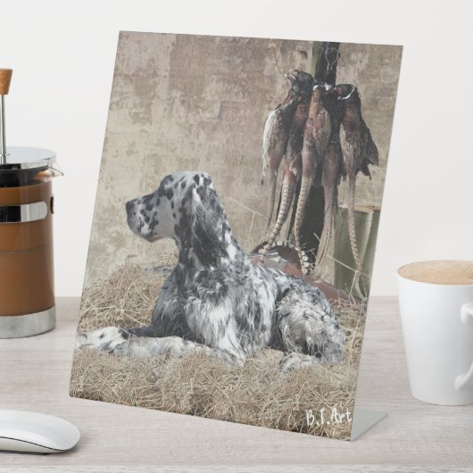 英語セッター,キジ狩りタペストリーのポスター 台座サイン (インサイチュ)