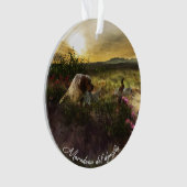 英語セッター，キジ狩り オーナメント (正面)