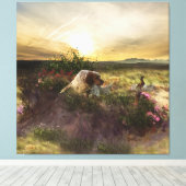 英語セッター，キジ狩り キャンバスプリント (インサイチュ (ウッドフロア))