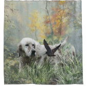 英語セッター シャワーカーテン (正面)