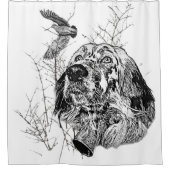 英語セッター シャワーカーテン (正面)