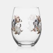 英語セッター ステムなしワイングラス (正面)