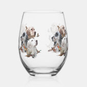 英語セッター ステムなしワイングラス (右)