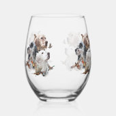 英語セッター ステムなしワイングラス (左)