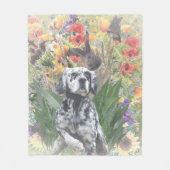 英語セッター フリースブランケット (正面)