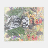 英語セッター フリースブランケット (正面(横))