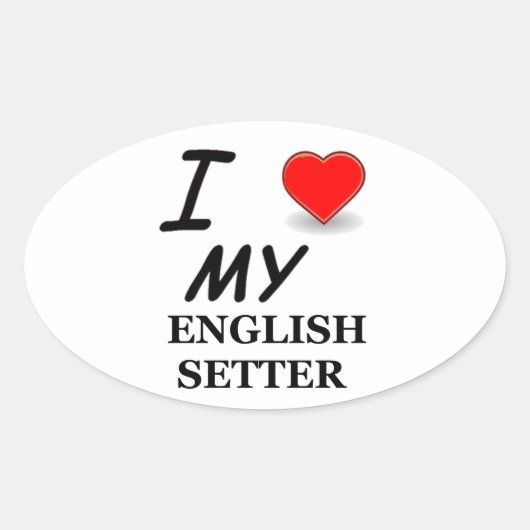 英語セッター 楕円形シール (正面)