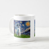 英語セッター(BW) - Starry Night コーヒーマグカップ (正面左)