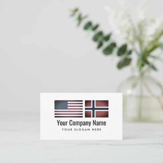 英語ノルウェー語翻訳サービス 名刺 (スタンド正面)