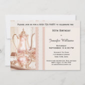 英語ハイティー誕生日パーティーへの招待 招待状 (裏面)