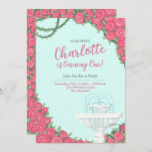 英語バラガーデン1st誕生日招待状 招待状 (正面/裏面)