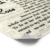 英語バラソング歌詞ヴィンテージスクリプトプリント ポスター (角)