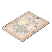 英語バラバタフライ庭園の結婚式ゲストブック ノートブック (左側)