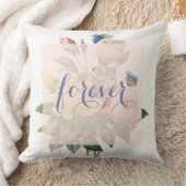 英語バラバタフライ庭園の結婚式フォーエバー クッション (ブランケット)