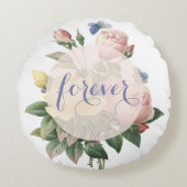 英語バラバタフライ庭園の結婚式フォーエバー ラウンドクッション (正面)