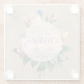 英語バラバタフライ庭園の結婚式応援 ガラスコースター (裏面)