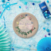 英語バラバタフライ庭園の結婚式 ペーパープレート (パーティー)