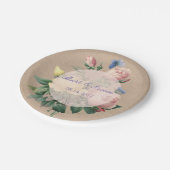 英語バラバタフライ庭園の結婚式 ペーパープレート (アングル)